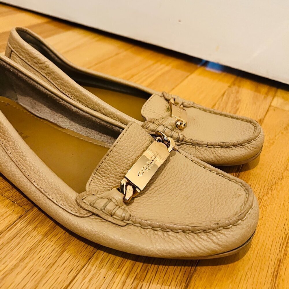 Coach Marley Beige Driver Moccasin Loafers Women's Size 8 B - Picture 11 of 16